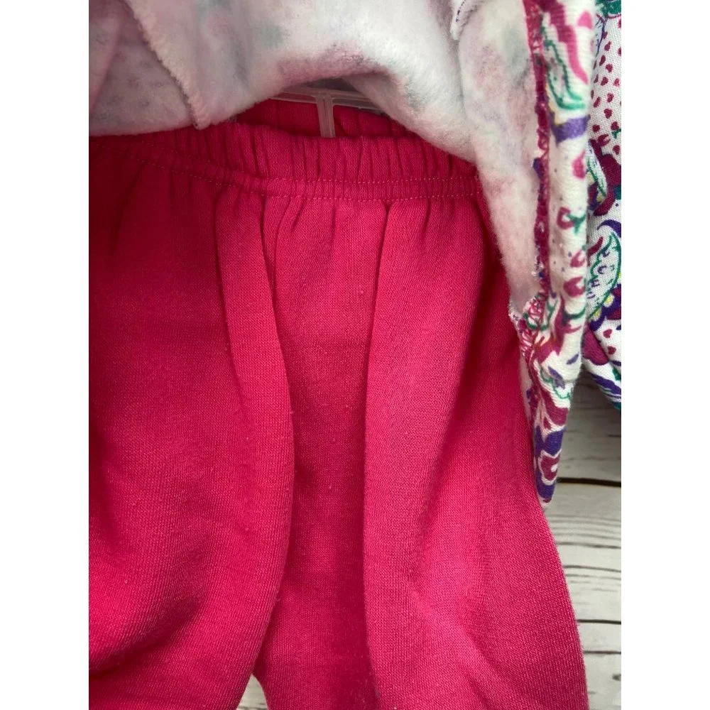 Celebrity Kids Vintage 90s Matching 2 piece Outfit Set sz 12 months PINK FLORAL‎